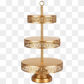 3 Tier Gold Cupcake Stand, HD Png Download - gold filigree png