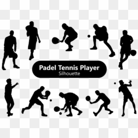 Padel Player Silhouette, HD Png Download - tennis player png