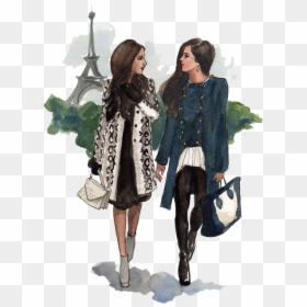 Best Friends Paris Illustration, HD Png Download - fashion girl png
