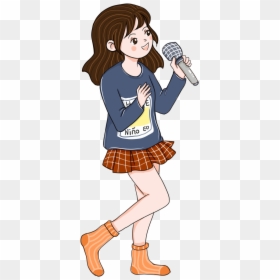 Singing Girl Cartoon, HD Png Download - fashion girl png
