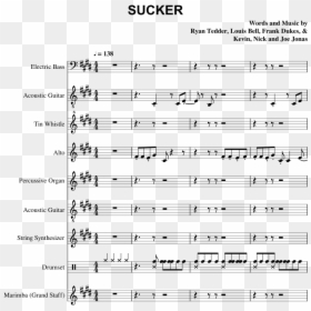 Sucker Jonas Brothers Sheet Music, HD Png Download - sucker png