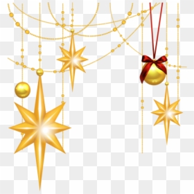 Christmas Stars Clipart, HD Png Download - gold christmas ornaments png