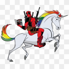 Deadpool Riding A Unicorn Clipart, HD Png Download - dead pool png