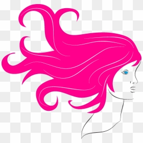 Women Pink Cartoon Hair Png, Transparent Png - woman face silhouette png