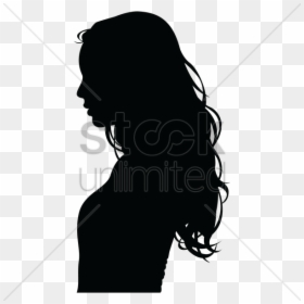 Long Hair Girl Silhouette, HD Png Download - woman face silhouette png