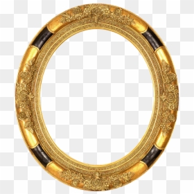 Oval Golden Frame Png, Transparent Png - gold oval frame png