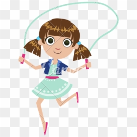 Girls Rope Jumping Clipart Png, Transparent Png - jump rope png