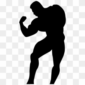 Body Builder Pose Silhouette, HD Png Download - chalk outline png