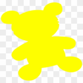 Bear Silhouette Yellow, HD Png Download - teddy bear vector png