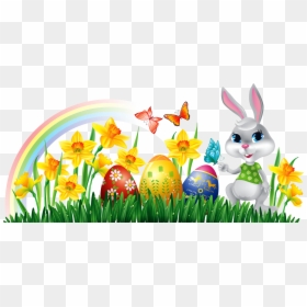 Easter Bunny Clipart Free, HD Png Download - easter grass png