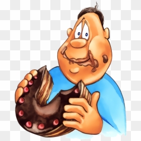 Fat Man Eating Cake Clipart, HD Png Download - donut clipart png