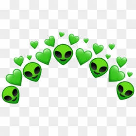 Transparent Heart Crown Png, Png Download - green heart png