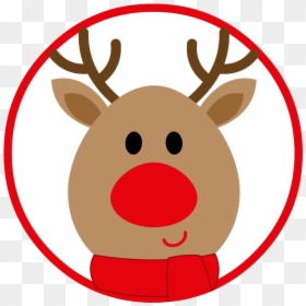 Cartoon Deer Head Santa, HD Png Download - cartoon nose png