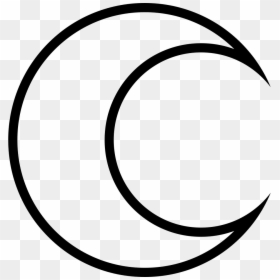 Crescent Moon Shape Outline, HD Png Download - black circle outline png