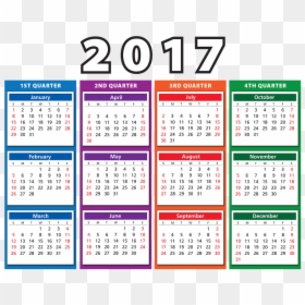 2017 4th Quarter Calendar, HD Png Download - 2017 calender png