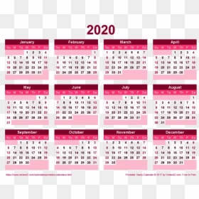 Free Printable 2020 Calendar, HD Png Download - 2017 calender png
