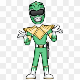 Green Power Ranger Cartoon, HD Png Download - green ranger png