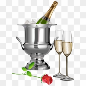 Champagne Glasses And Bottles, HD Png Download - flute vector png