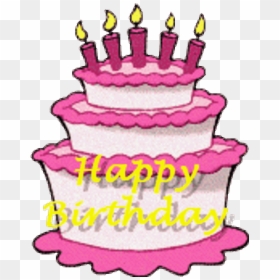 Birthday Cake Png Gif, Transparent Png - pink birthday cake png