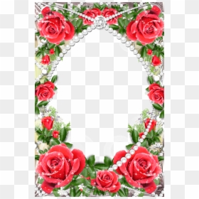 Red Rose Flower Border Design Png, Transparent Png - red rose flower border design png