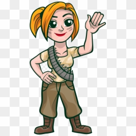 Female Soldier Clipart, HD Png Download - girl hand png