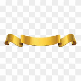 Curled Golden Ribbon, HD Png Download - golden round png