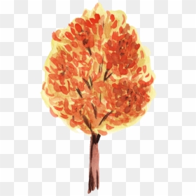 Watercolor Fall Tree Transparent, HD Png Download - flowers tree png