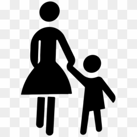 Silhouette Parent Child Clipart, HD Png Download - mother clipart png