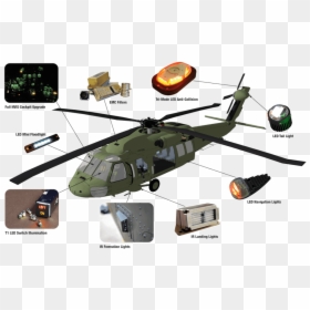 Black Hawk Lights Heli, HD Png Download - helicopter png images