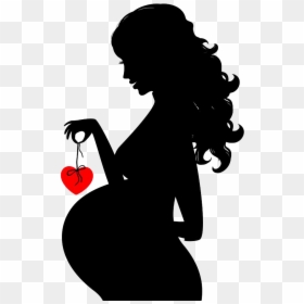 Silueta De Mujer Embarazada, HD Png Download - photographer clipart png