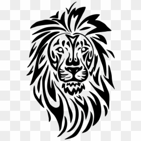 Lion Line Art, HD Png Download - lion tattoo png