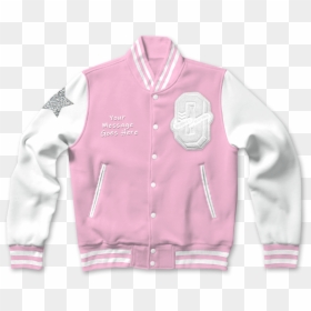 Pink And White Senior Jacket, HD Png Download - bomber jacket template png