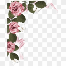 Dusty Pink Flower Borders, HD Png Download - side border designs flowers png