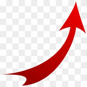 Red Upward Curved Arrow, HD Png Download - arrow graphic png