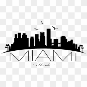 Miami Skyline Silhouette, HD Png Download - florida silhouette png