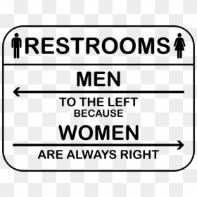 Men To The Left Because Women Are Always Right Vector, HD Png Download - restroom sign png