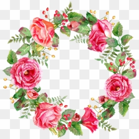 Watercolor Flower Wreath Svg, HD Png Download - wreath .png