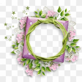 Round Frame Png Flower, Transparent Png - wreath .png