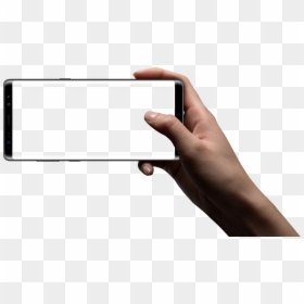Hand Holding Phone Landscape, HD Png Download - phone image png