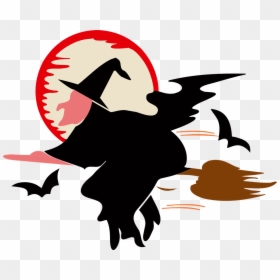 Halloween Png Black And White, Transparent Png - broomstick png
