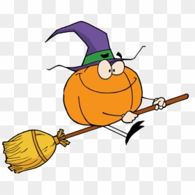 Witches Broom Clipart - Witch On Broom Stick, HD Png Download - broomstick png