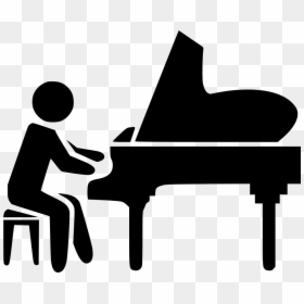 Transparent Grand Piano Clipart - Playing Piano Icon Png, Png Download - keyboard icon png