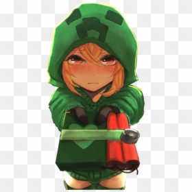 Minecraft Anime Creeper Girl, Hd Png Download - Minecraft Creeper Anime Girl, Transparent Png - minecraft background png