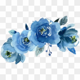 Transparent Blue Flower Crown - Watercolour Blue Flowers Png, Png Download - flowercrown png