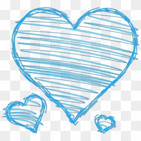 Doodle Hearts Png - Cute Blue Heart Png, Transparent Png - doodle arrow clipart png