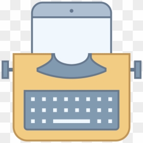 Typewriter With Tablet Icon - Maquina De Escribir .png, Transparent Png - tablet icon png