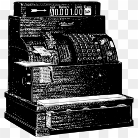 Monochrome And White - Old Fashioned Cash Register Black In White, HD Png Download - old film png