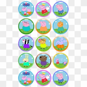 Peppa Pig Characters Cupcake Toppers, HD Png Download - peppa pig png