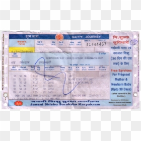 Indian Railway Reservation Ticket, HD Png Download - ticket png