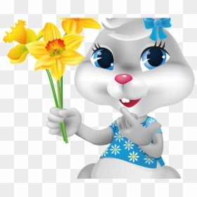 Bunny Clipart On Transparent Background, HD Png Download - easter bunny png